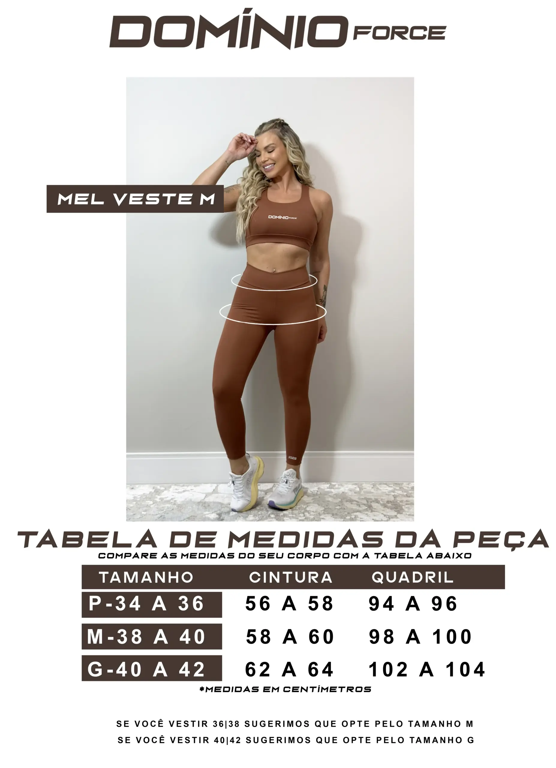 TABELA DE MEDIDAS LEGGING 3300