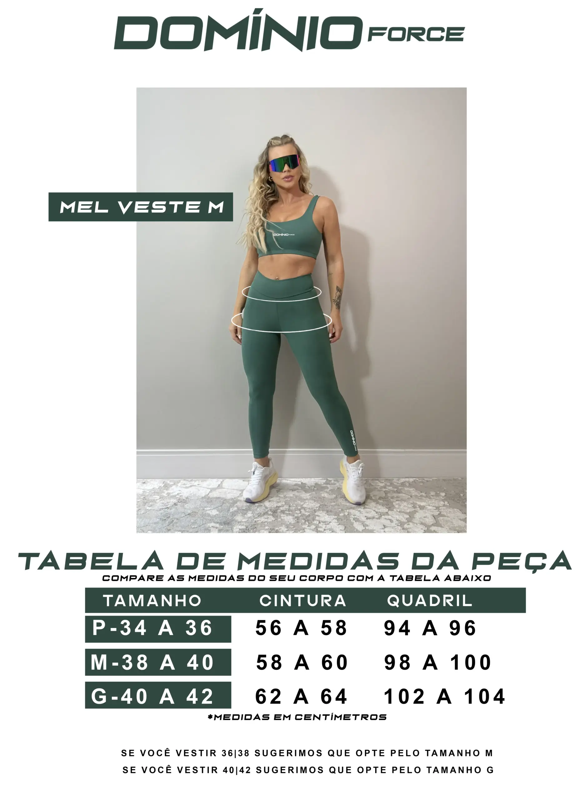 TABELA DE MEDIDAS LEGGING SAFARI 3288